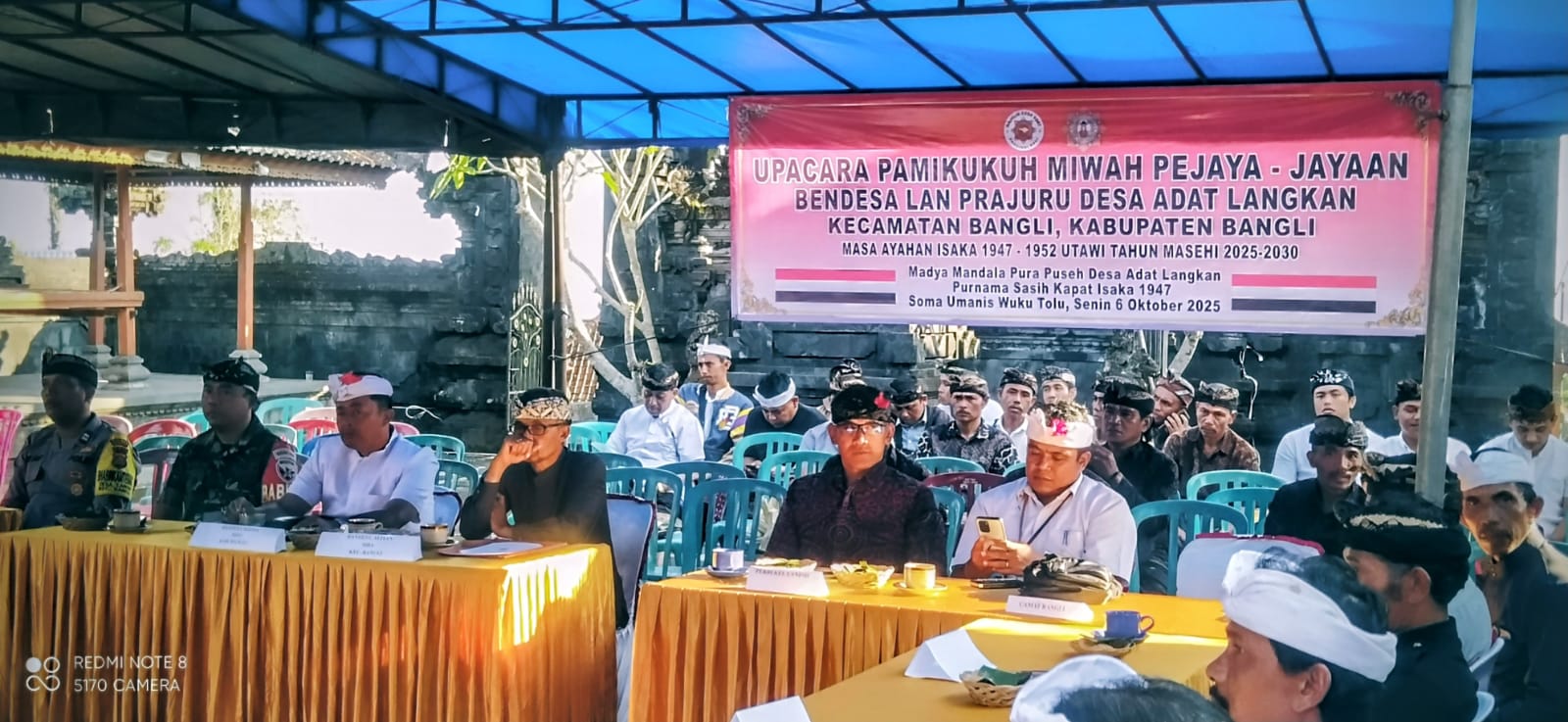 Menghadiri Undangan upacara pemikukuh miwah pejaya-jaya Bendesa lan Prajuru Desa Adat Langkan  tahun